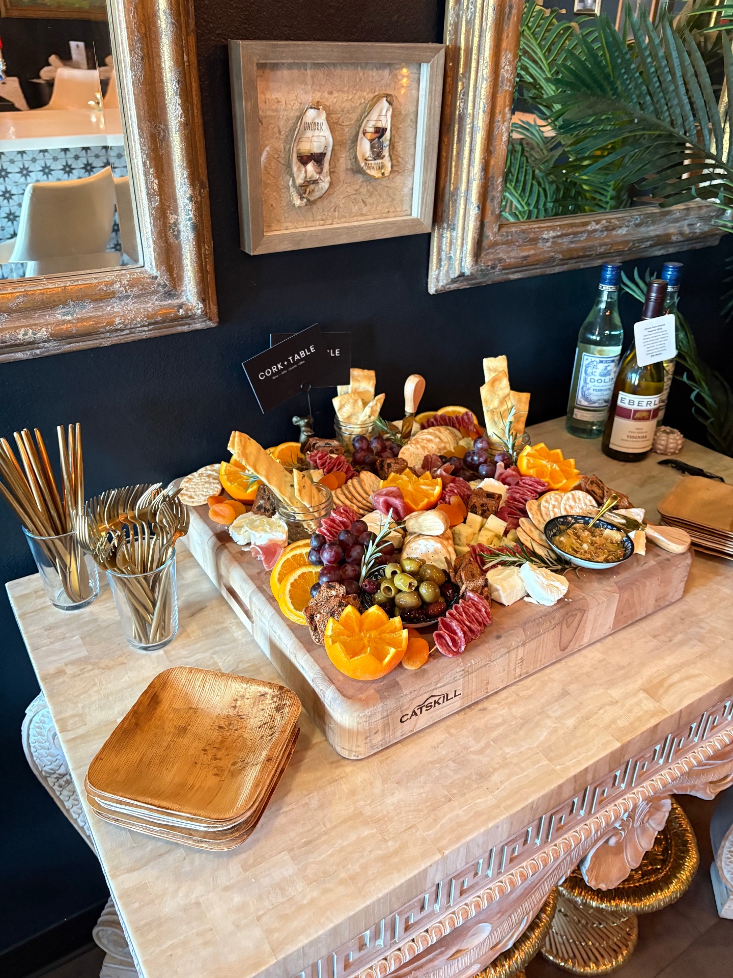 A generously arranged charcuterie and cheese board